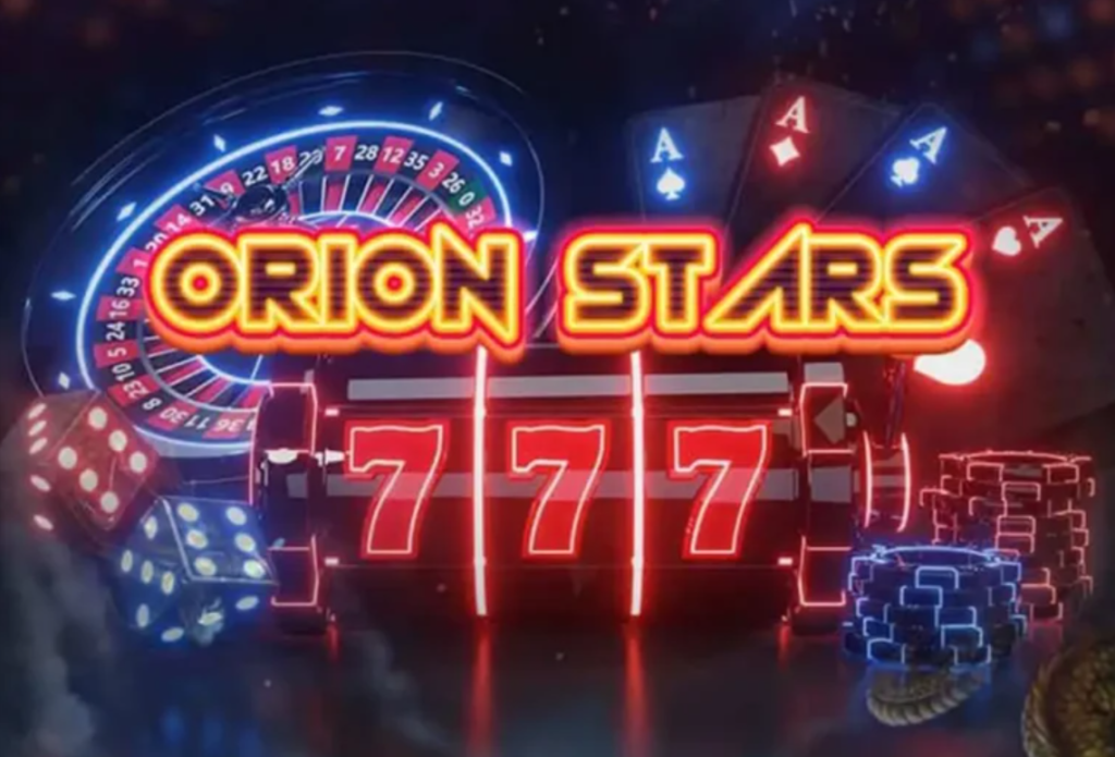 Orion Stars platform display with slot-style interface and gaming visuals
